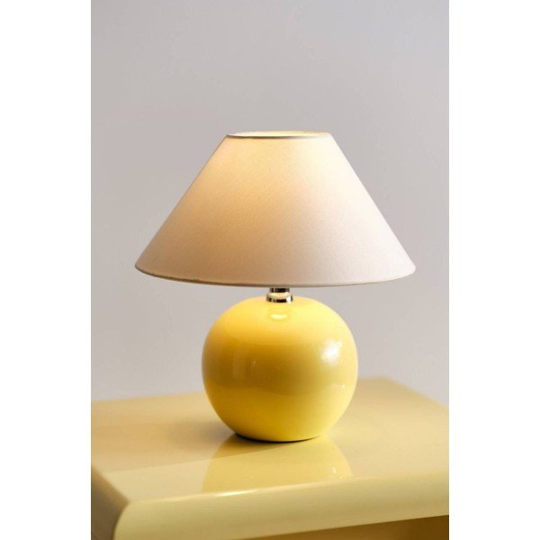 Veioză galbenă/crem din ceramică (înălțime 29 cm) Karamell – Jotex-image-1