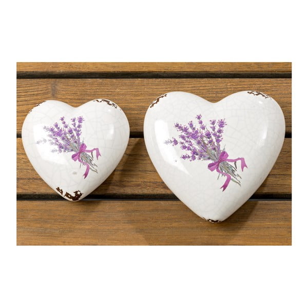Set 2 decorațiuni din ceramică Boltze Lova Heart