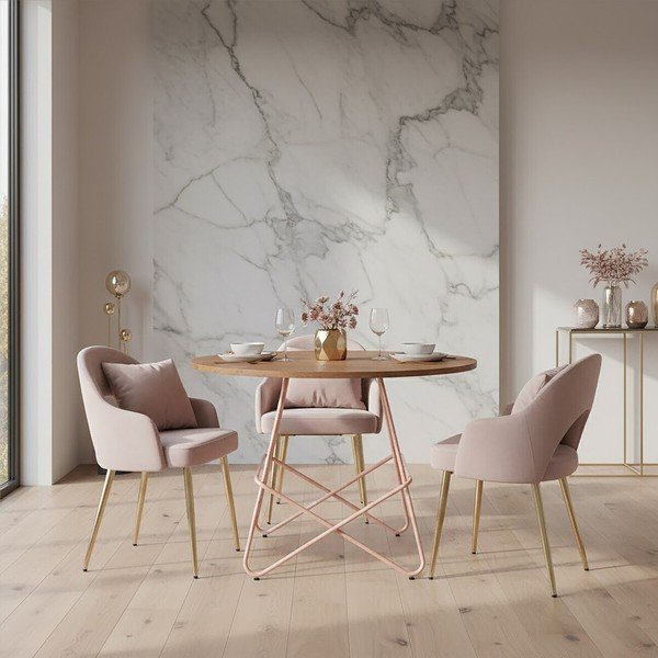 Masă de dining rotundă din lemn de ulm ø 80 cm District – Premier Housewares-image-3