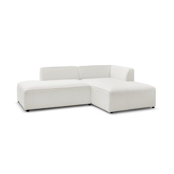 Colțar modular alb cu tapițerie din țesătură bouclé (cu colț pe partea dreaptă/în formă de ”L”) Megeve – Bobochic Paris-image-3