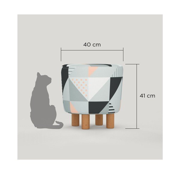 Taburet cu picioare din lemn Cono Tepe, ⌀ 41 cm-image-1