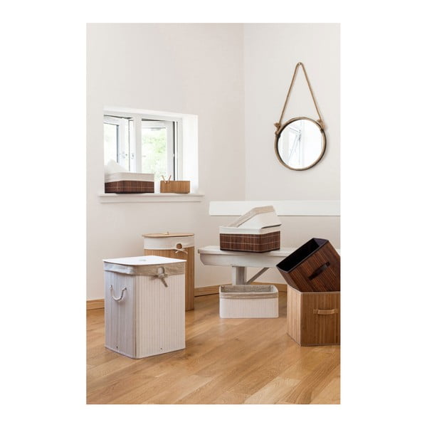 Coș de rufe din lemn și  material textil 62 l Kankyo – Premier Housewares-image-1