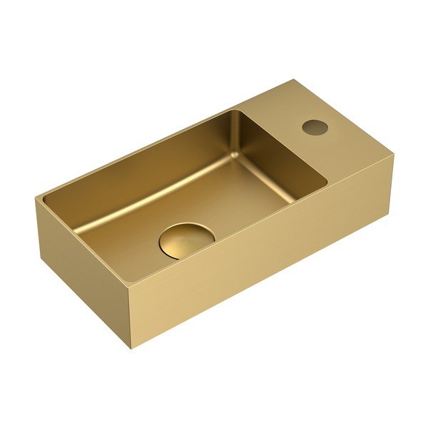 Chiuvetă mică pentru WC aurie din oțel inoxidabil 36,5x18 cm Aurum – Sapho