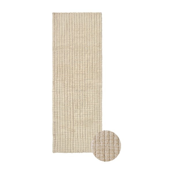 Covor tip traversă bej lavabil/țesut manual din lână 80x230 cm Unexpected Wool – Lorena Canals