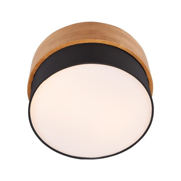 Plafonieră neagră/în culoare naturală cu abajur textil Seasons – Trio-image-3