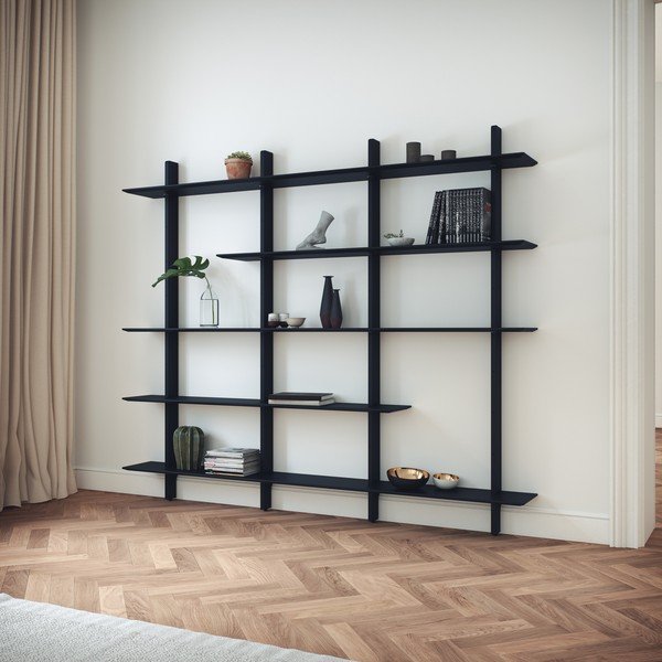 Sistem modular de rafturi negru 224x190 cm Bridge – Tenzo-image-1