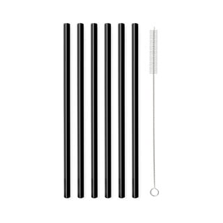 Set 6 paie din sticlă Vialli Design, lungime 20 cm, negru