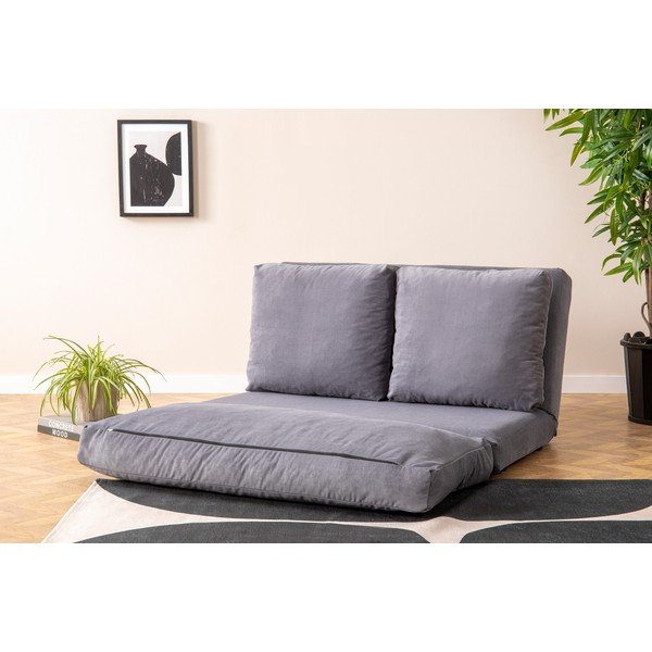 Canapea gri extensibilă 120 cm Taida – Balcab Home-image-1