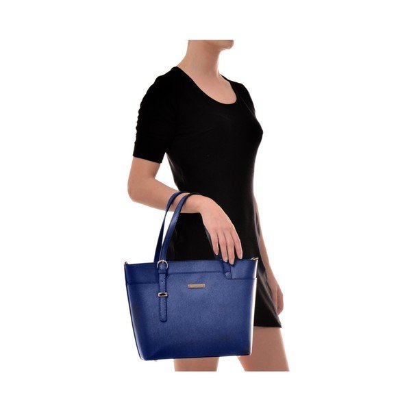 Geantă din piele Mangotti Bags Francesca, albastru-image-4