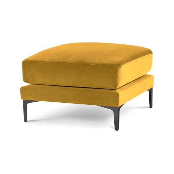 Taburet cu tapițerie din catifea Kooko Home Harmony, galben-image-2
