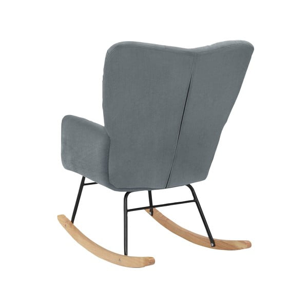 Fotoliu gri balansoar cu tapițerie din catifea Elza – Støraa-image-3
