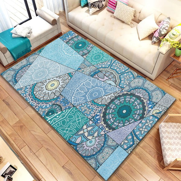 Covor Homefesto Digital Carpets Azulo, 100 x 140 cm