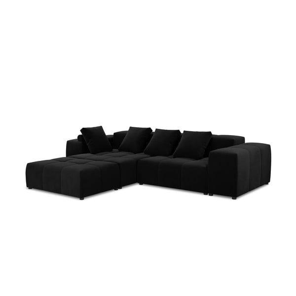 Colțar negru cu tapițerie din catifea (variabil) Rome Velvet - Cosmopolitan Design-image-2