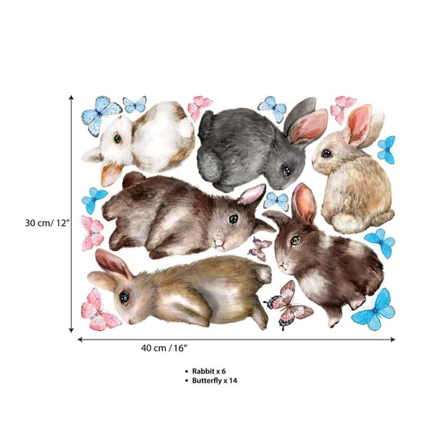 Autocolant de perete Ambiance Baby Rabbits-image-2