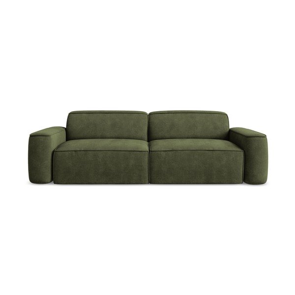 Canapea verde cu tapițerie din chenille 244 cm Omao – Makamii