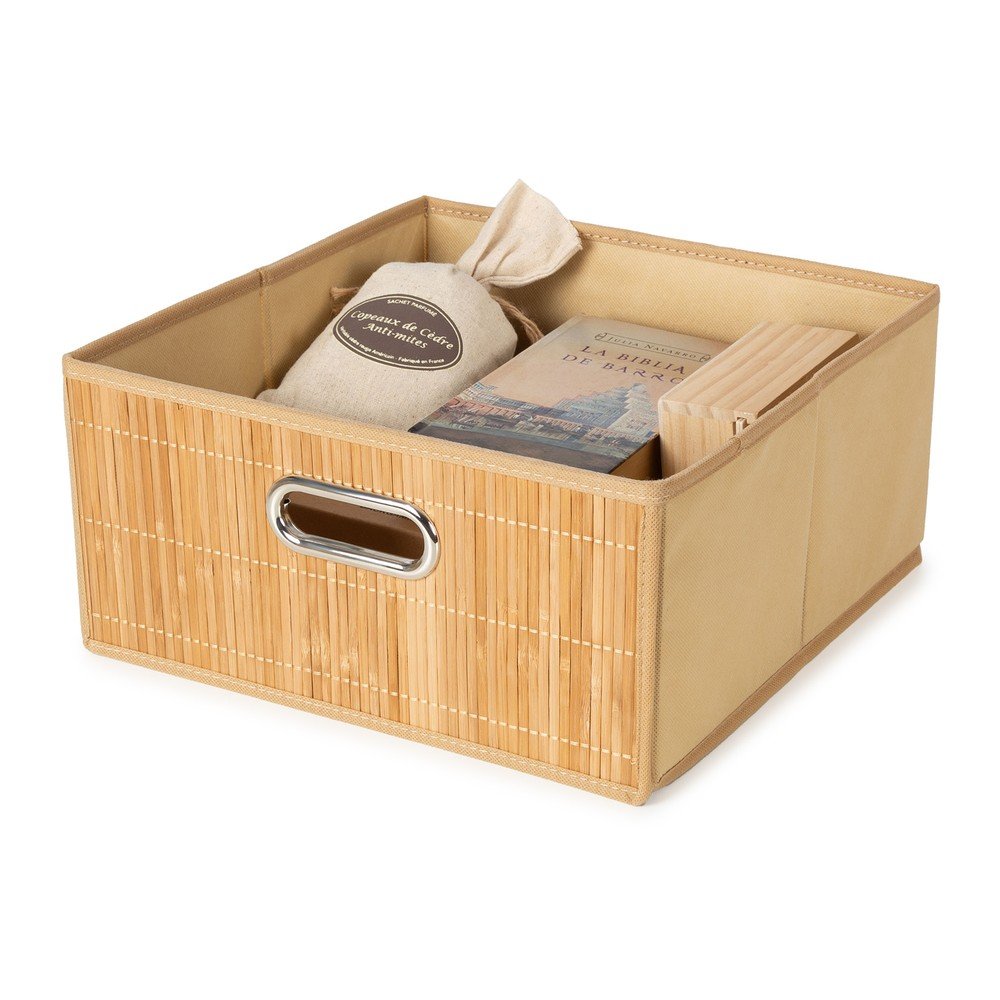 Cutie de depozitare în culoare naturală din bambus 31x31x15 cm – Compactor