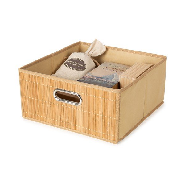 Coș de depozitare din bambus 31x31x15 cm Anji – Compactor