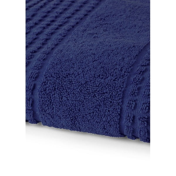 Prosop albastru închis din bumbac organic din frotir 70x140 cm Check – JUNA-image-2