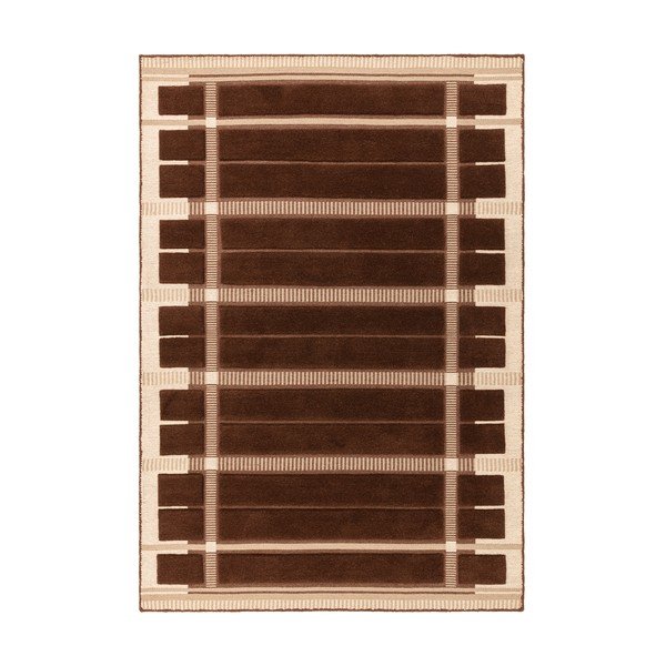 Covor maro/bej țesut manual din lână 120x170 cm – Asiatic Carpets