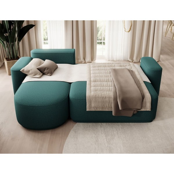 Colțar verde extensibil/cu spațiu de depozitare cu tapițerie din chenille (cu colț pe partea stângă/cu șezlong) Aurumm – ELTAP-image-4