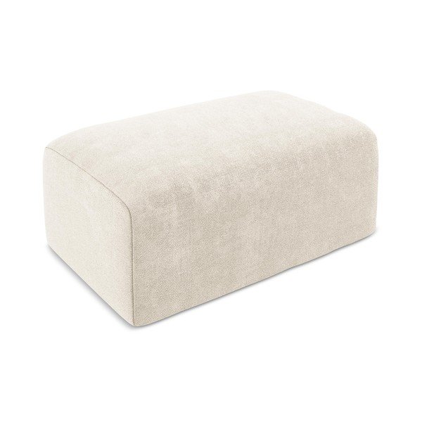 Taburet crem cu tapițerie din chenille Kona – Makamii-image-2