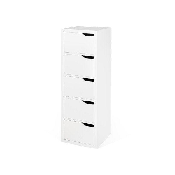 Comodă cu 5 sertare TemaHome Basic, alb-image-4