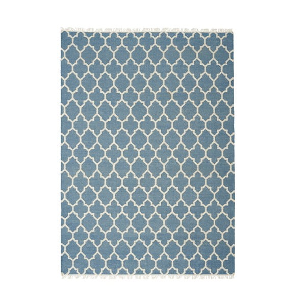 Covor din lână țesut manual Linie Design Arifa, 160 x 230 cm, albastru