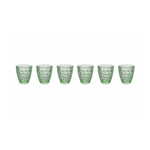 Set 6 pahare Villa d'Este Fresh, 250 ml, verde
