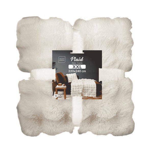 Pătură crem din micropluș/cocolino 220x240 cm Mounty – douceur d'intérieur-image-4