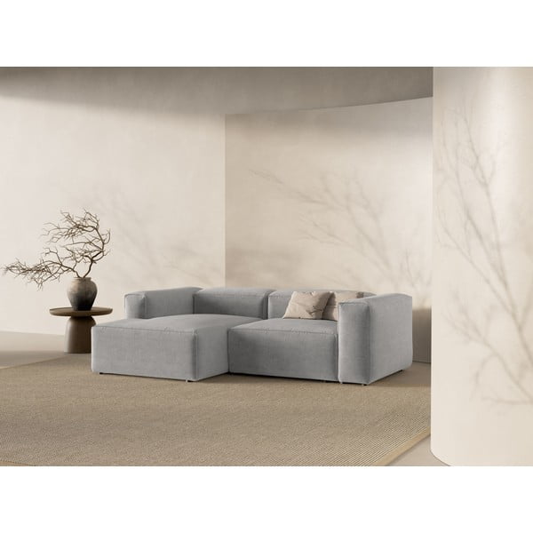 Colțar gri deschis (cu colț pe partea stângă/cu șezlong) Bergamo – Cosmopolitan Design-image-1