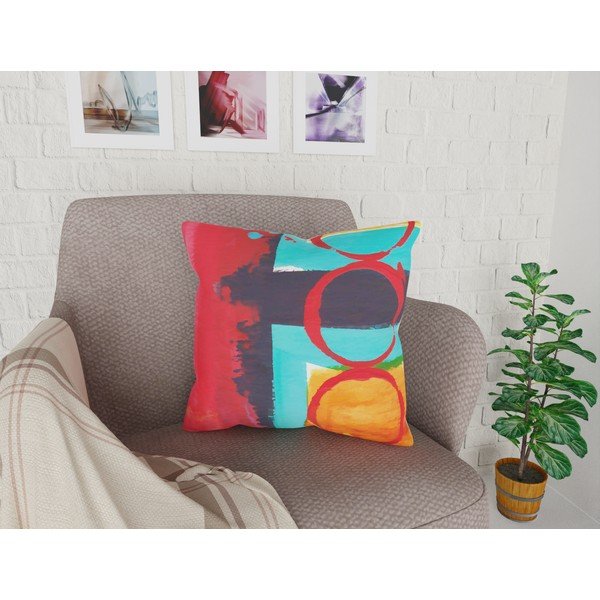 Față de pernă cu amestec din bumbac Vitaus Vinalo Pop Art Duro, 43 x 43 cm-image-1