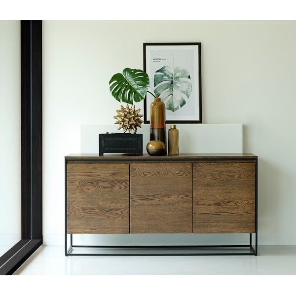 Comodă cu detalii cu aspect de lemn de stejar Unique Furniture Rivoli-image-1