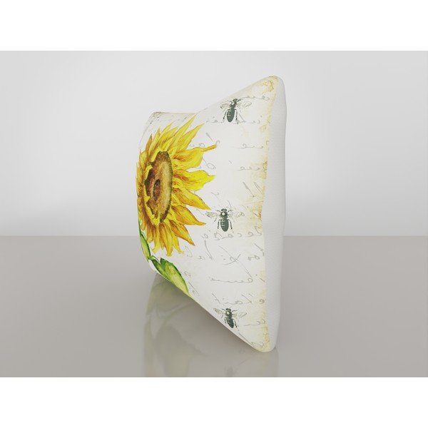 Față de pernă cu amestec din bumbac Vitaus Flowers, 42 x 42 cm-image-2