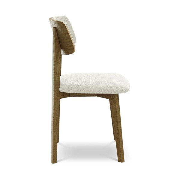 Scaun de dining crem din lemn masiv Niu – Makamii-image-2