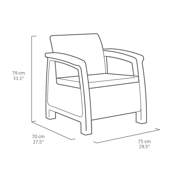 Set mobilier de grădină gri închis pentru patru persoane Corfu – Keter-image-3