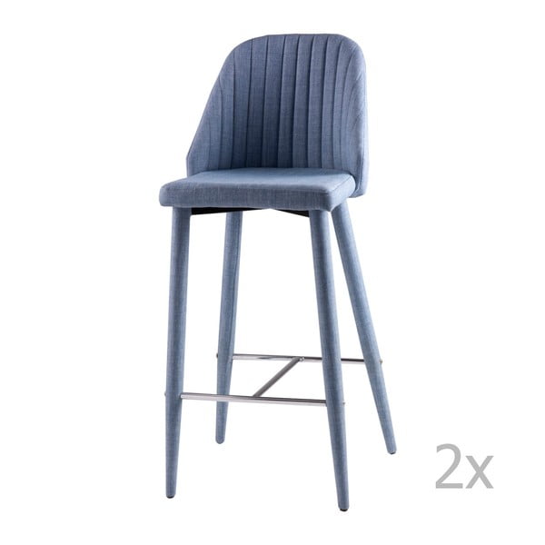 Set 2 scaune de bar sømcasa Cassie, albastru deschis