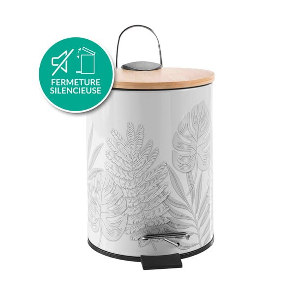 Coș de gunoi alb cu pedală din metal 3 l Amber – douceur d'intérieur-image-3