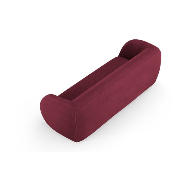 Canapea burgundy cu tapițerie din stofă bouclé 230 cm Essen – Cosmopolitan Design-image-3