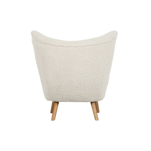 Fotoliu crem cu tapițerie din stofă bouclé Celine – WOOOD-image-3