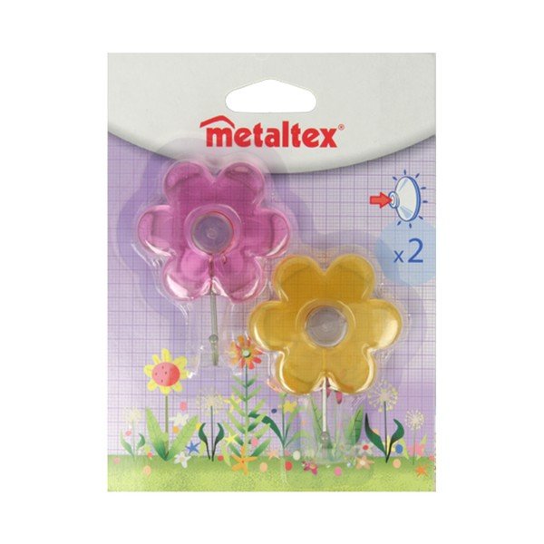 Set 2 cârlige cu ventuză Metaltex Fiore-image-1