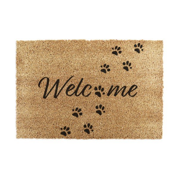 Covoraș de intrare din fibre de nucă de cocos 60x90 cm Welcome Paws – Artsy Doormats