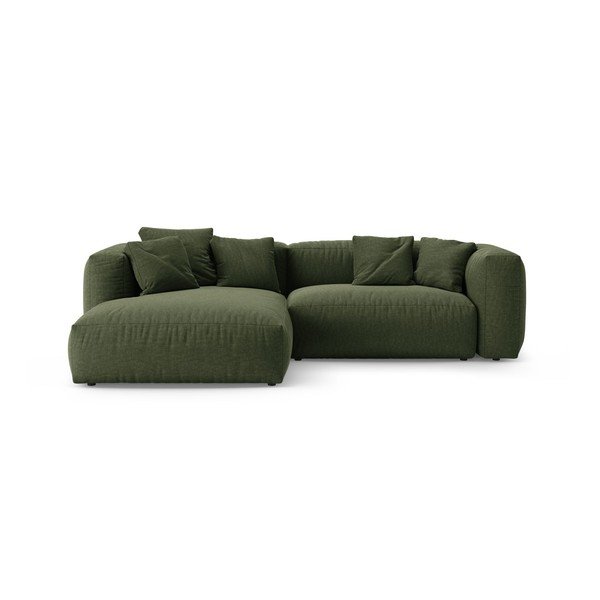 Colțar modular verde extensibil (cu colț pe partea stângă/cu șezlong) – Micadoni 