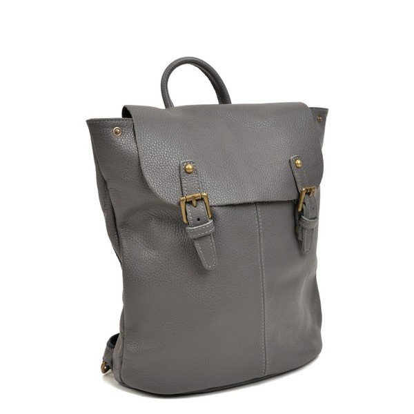 Rucsac din piele Roberta M Misco, gri-image-4
