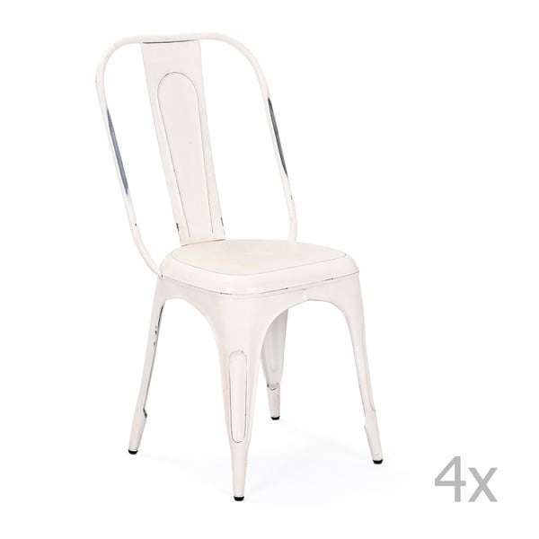 Set 4 scaune metalice Interlink Aix, alb