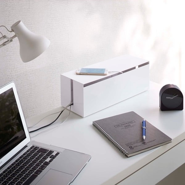 Cutie pentru încărcătoare și cabluri YAMAZAKI Web Cable Box, alb-image-4
