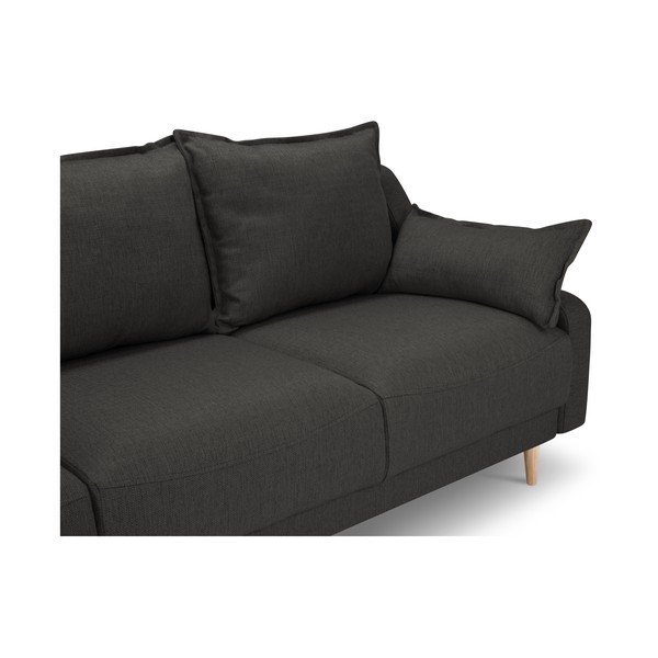 Canapea extensibilă cu spațiu de depozitare Mazzini Sofas Freesia, gri închis-image-3