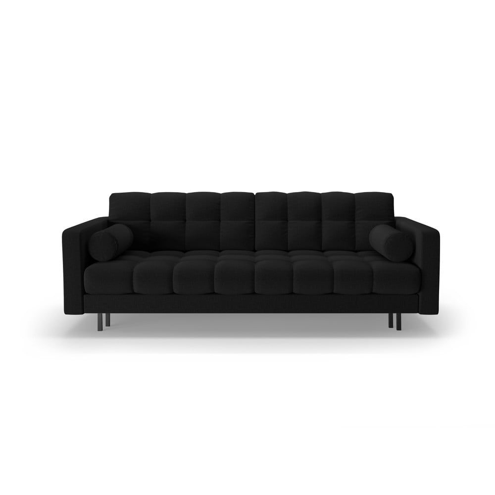 Canapea neagră extensibilă, cu spațiu de depozitare 222 cm Bali – Cosmopolitan Design