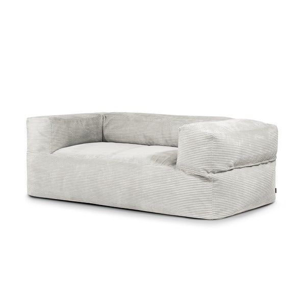 Fotoliu bean bag crem cu tapițerie din catifea reiată Sofa MooG – SLOWDOWN