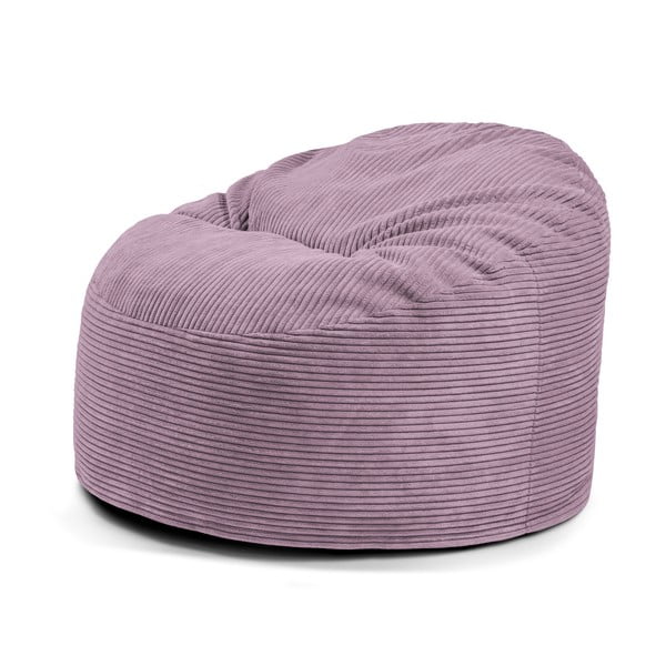 Fotoliu puf pentru copii mov cu tapițerie din catifea reiată Om 85 – SLOWDOWN