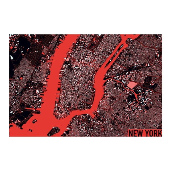 Tablou Homemania Maps New York, 70 x 100 cm